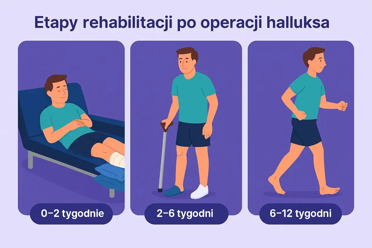 harmonogram rehabilitacji haluks infografika